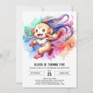Rustic Elegant Monkey Birthday Invitation