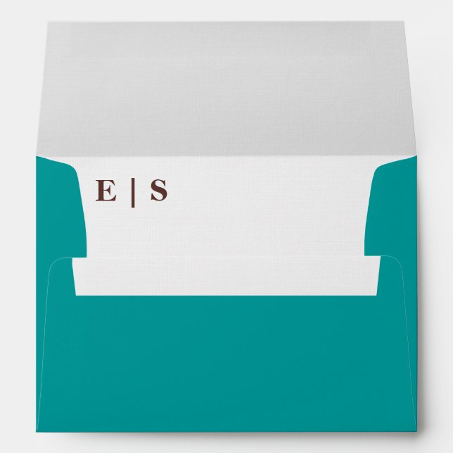 Rustic Elegant Monogram Floral Wedding  Envelope (Back (Bottom))