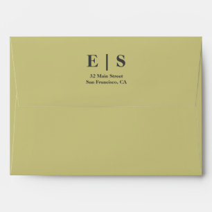 Rustic Elegant Monogram Photo Wedding Envelope