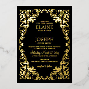 Rustic Elegant Ornate Frame Black Wedding