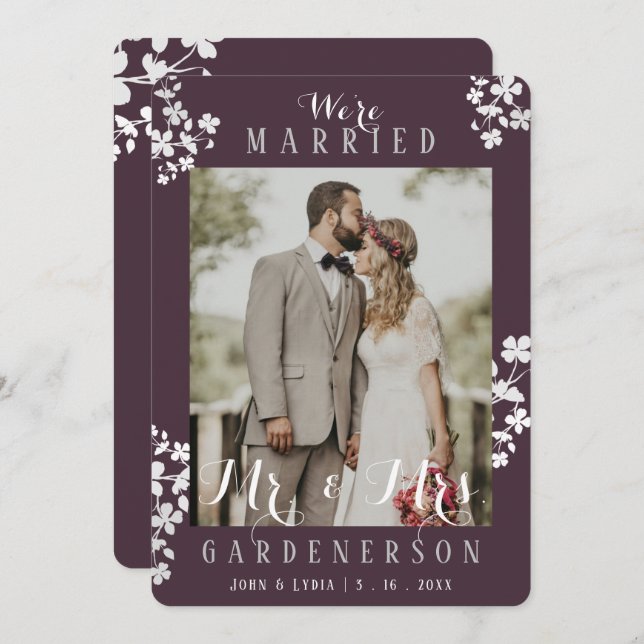 Rustic Elegant Photo  Announcement (Front/Back)