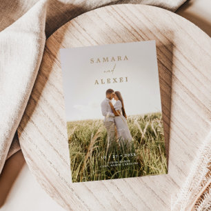 Rustic Elegant Photo Script Wedding Invitation