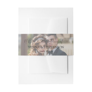 Rustic Elegant Photo Wedding Invitation Belly Band