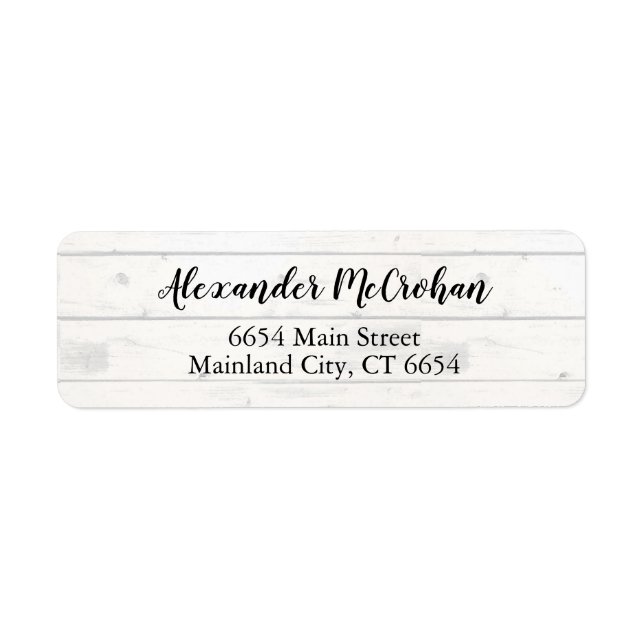 Rustic Elegant Script Return Address Label (Front)