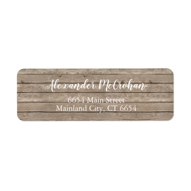 Rustic Elegant Script Return Address Label (Front)