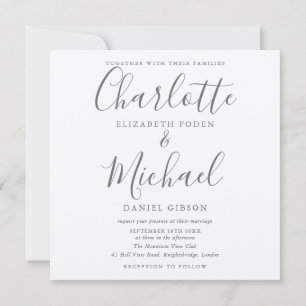 Rustic Elegant Signature Wedding Photo Invitation