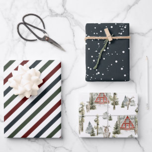 Rustic Elegant Snowy Winter   Christmas Holiday Wrapping Paper Sheet