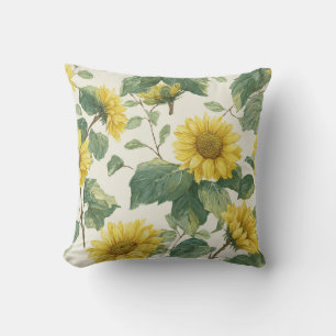 Rustic & Elegant Sunflower Classic Floral Cushion