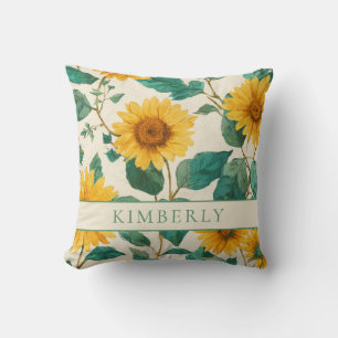 Rustic & Elegant Sunflower Classic Floral Cushion