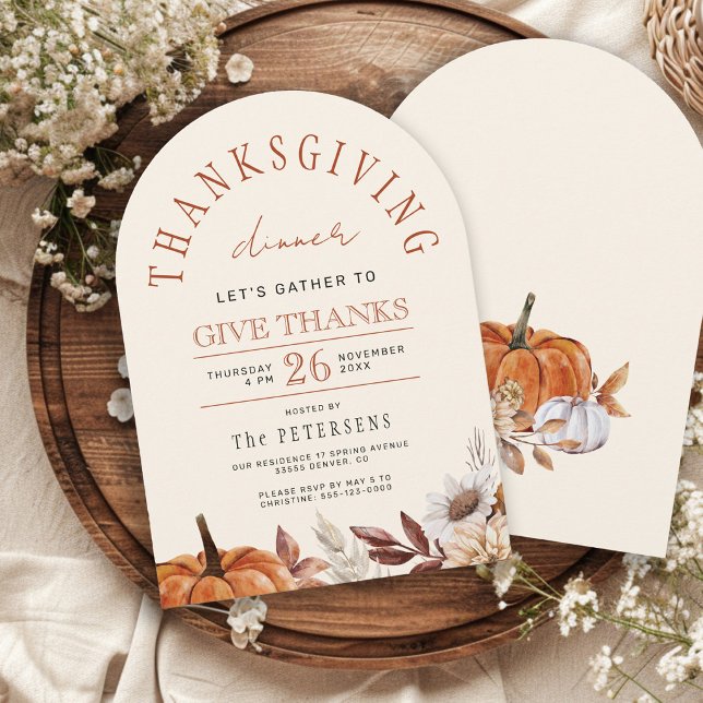 Rustic elegant Thanksgiving Dinner Invitation (Creator Uploaded)