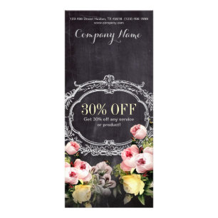 rustic elegant vintage botanical chalkboard floral rack card