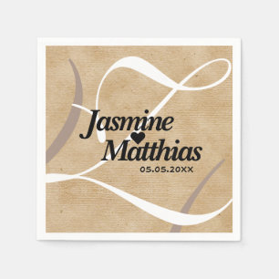 Rustic Elegant Vintage Monogram Burlap Wedding Napkin