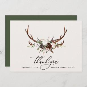 Rustic elegant wedding thank you botanical