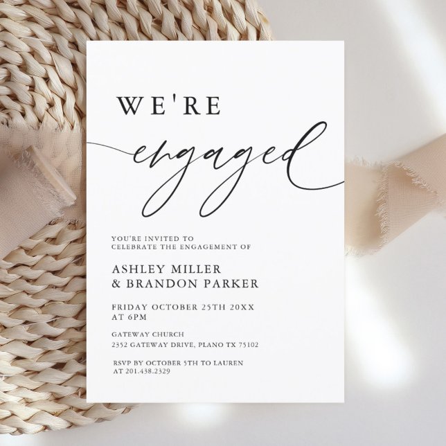 Rustic Elegant We're Engaged Engagement Party  Invitation (Creator Uploaded)