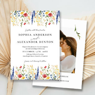 Rustic Elegant Wildflower Classic Wedding Invitation