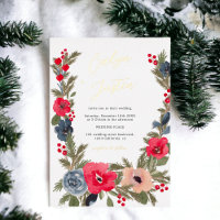 Rustic Elegant Winter Floral Watercolor Wedding
