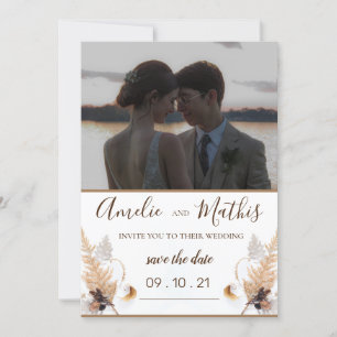 Rustic elegant with photo wedding Invitation