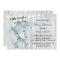 Rustic Elephant Boy Baby Shower Invitation