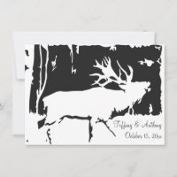 Rustic Elk Hunting Theme Wedding Invitations