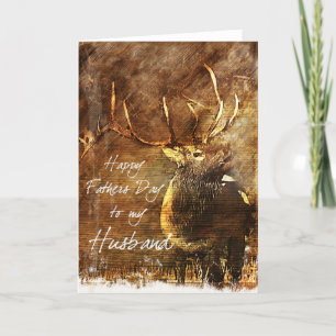 Rustic Elk Husbands Father's Day Card