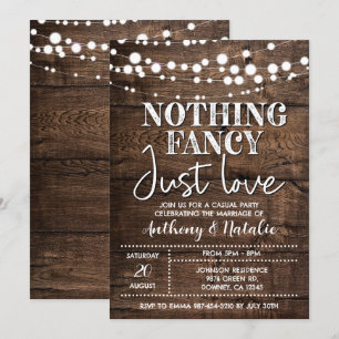 Rustic Elopement Wedding Invitation