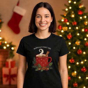  Rustic embroidery  Christmas cocoa with Cinnamon T-Shirt