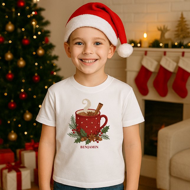  Rustic embroidery  Christmas cocoa with Cinnamon Tri-Blend Shirt (Creator Uploaded)