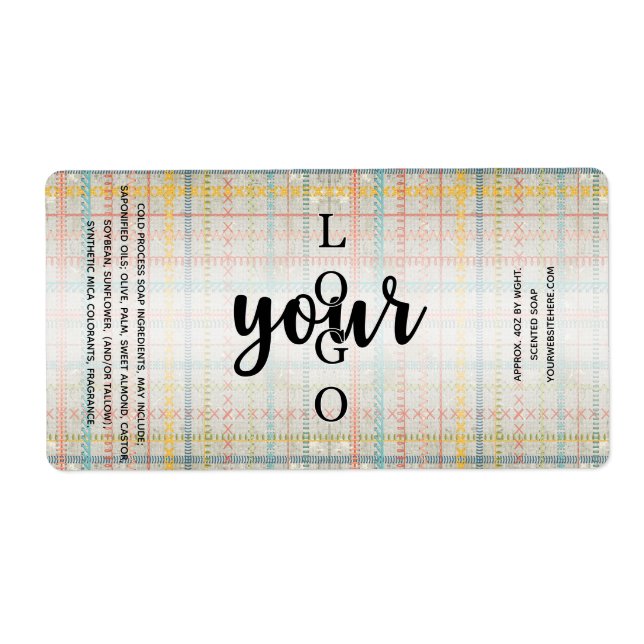Rustic Embroidery Cold Process Soap Label Template (Front)