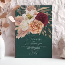 Rustic Emerald and Burgundy Floral Wedding