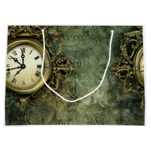 Rustic Emerald Green Antique Steampunk Large Gift Bag