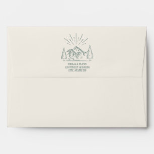 Rustic Emerald Mountain Forest Wedding Envelope