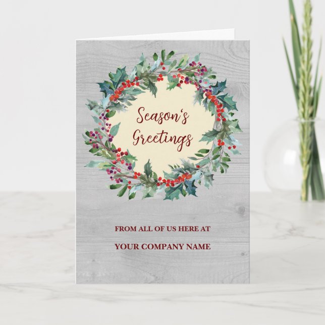 Rustic Employee Christmas Holiday Card (Front)