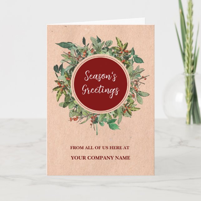 Rustic Employee Christmas Holiday Card (Front)
