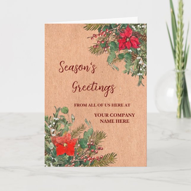 Rustic Employee Christmas Holiday Card (Front)
