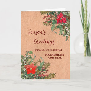 Rustic Employee Christmas Holiday Card