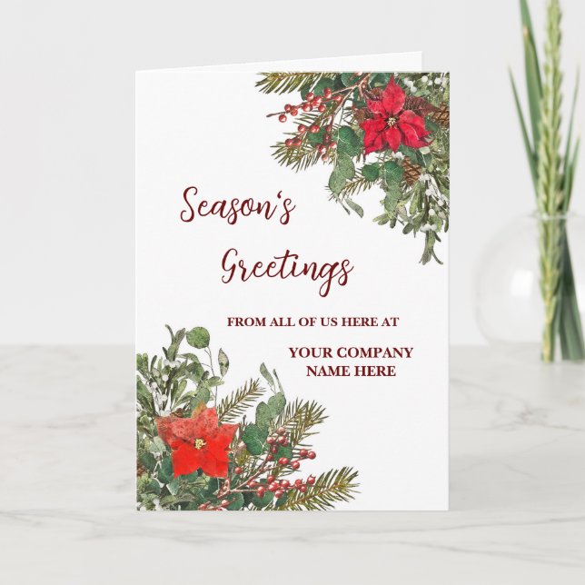 Rustic Employee Christmas Holiday Card (Front)