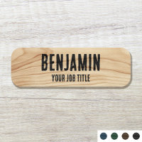 Rustic Employee Woodgrain Black Company Staff
