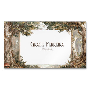 Rustic Enchanted Forest & Toadstools  Magnetic Business Card