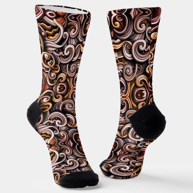 Rustic Energy Swirls  Socks (Angled)