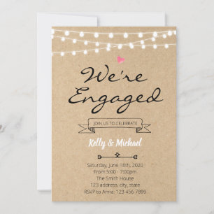 Rustic Engagement Editable Invitation