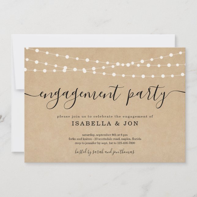 Rustic Engagement Party Invitation (Front)