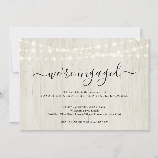 Rustic Engagement Party Invitation (Front)