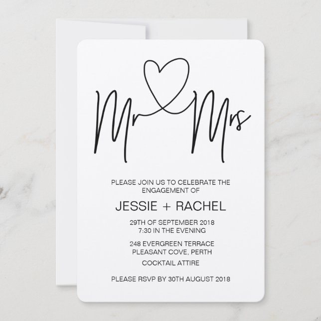 Rustic Engagement Party Invitation Future Mr & Mrs (Front)