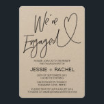 Rustic Engagement Party Invitation We're Engaged<br><div class="desc">These modern engagement invites are a beautiful way to let your guests know about your engagement party! These invitations are a beautiful black and white design,  the perfect way to set the scene for your upcoming wedding stationery.</div>