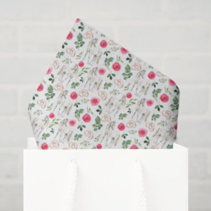 Rustic Equestrian Floral Pink Tissue Paper