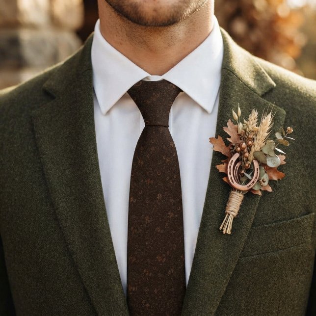 Rustic Equestrian Horseshoe & Oak Leaf Tie (Creator Uploaded)