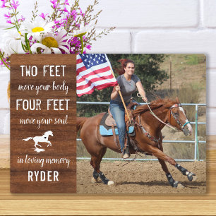Rustic Equine Remembrance Keepsake Horse Memorial Plaque