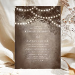 Rustic Ethereal Dreamy Tree String Lights Wedding  Invitation<br><div class="desc">Brown Rustic Ethereal Dreamy Tree String Lights Invitation. This design features an ethereal rustic dreamy tree in the forest with beautiful glowing string lights and a background that has a soft glow and a dream like feel. This elegant woodland forest design can be personalised with your own wedding details. Perfect...</div>