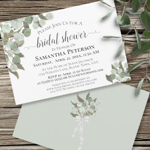 Rustic Eucalyptus and Greenery Bridal Shower Invitation