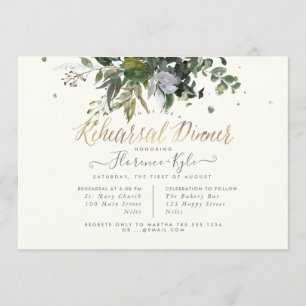 Rustic Eucalyptus, Blue Gum Rehearsal Dinner Invitation